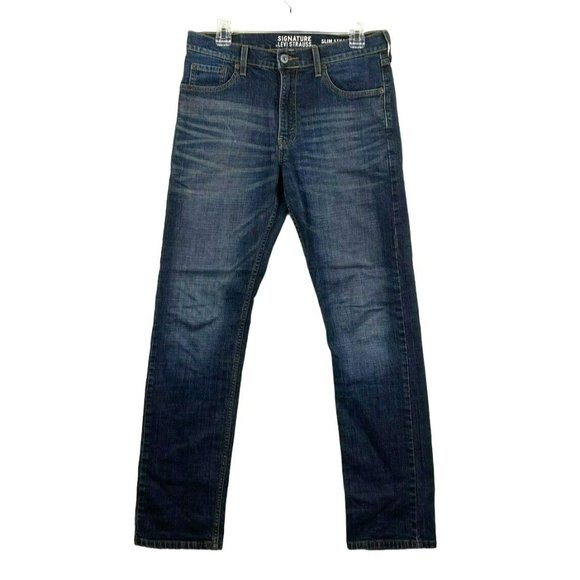 Signature by Levi Strauss Other - Levi Strauss Slim Straight Fit Dark Distressed Denim 30x32